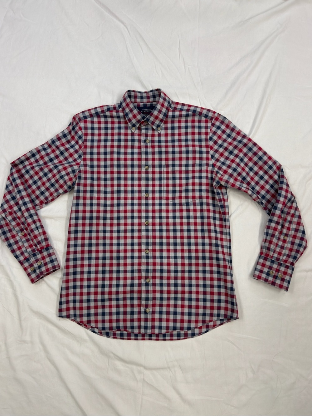 Charles Tyrwhitt Red, Blue & Grey Check Button-Down Shirt